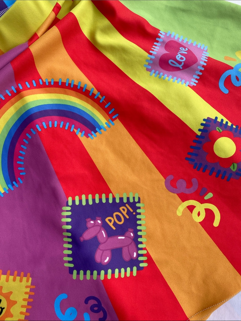 Colorful Rainbow Panel Skater Skirt - Multicolor - Picture 4 of 6